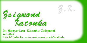 zsigmond katonka business card